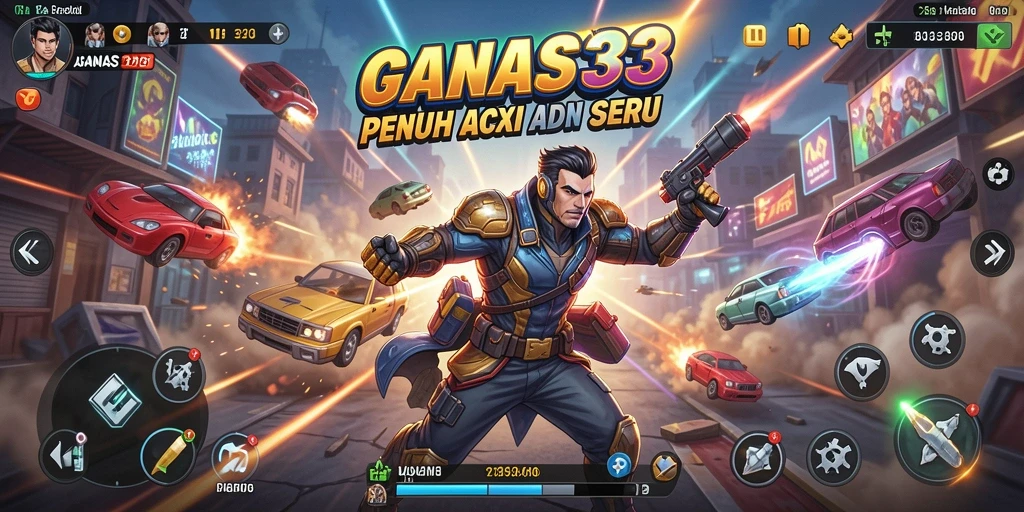 Tangkapan layar utama GANAS33 menampilkan aksi seru dalam permainan Arcade.