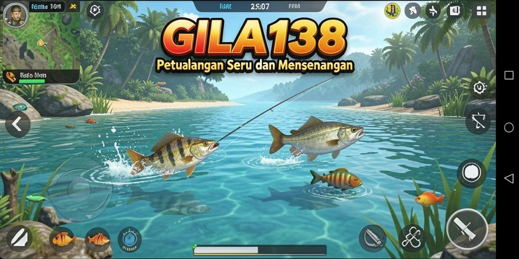 Tampilan gameplay GILA138 dengan beragam ikan yang menunggu ditangkap.