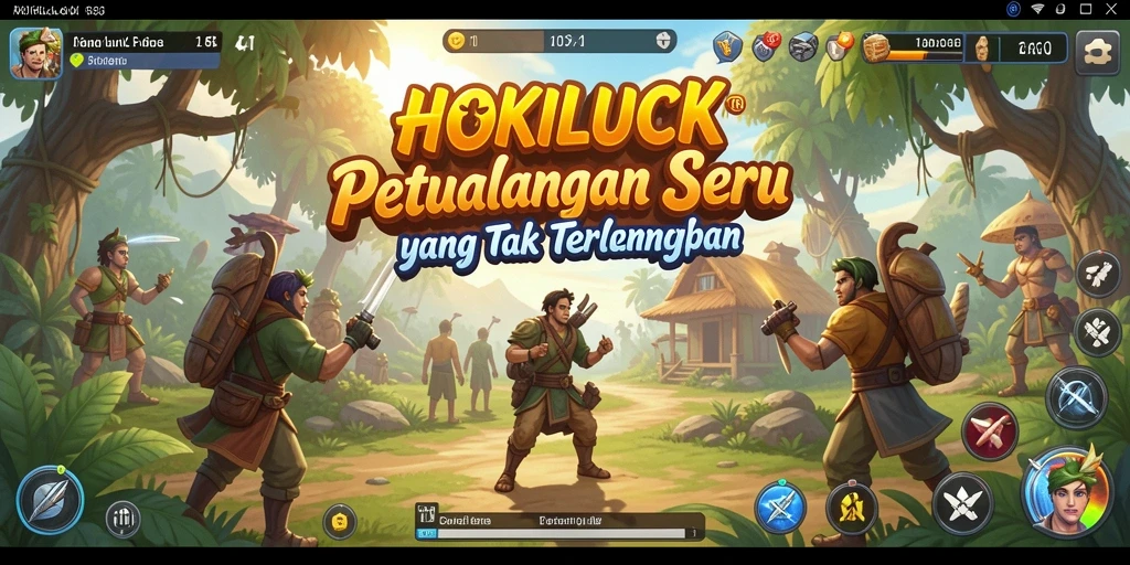 Tampilan gameplay HOKILUCK yang penuh aksi dan petualangan.