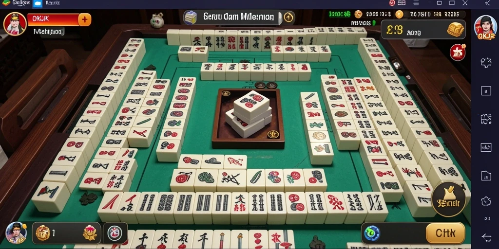 Tampilan screenshot utama OKJK menampilkan gameplay seru Mahjong.